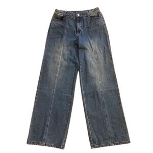 Women’s Blue Wide Leg High Waist Jeans Flattering NEW medium Leli